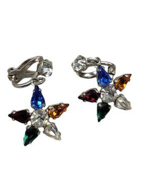 B David Vintage Order of the Eastern Star (OES) Dangle Clip On Earrings Masonic